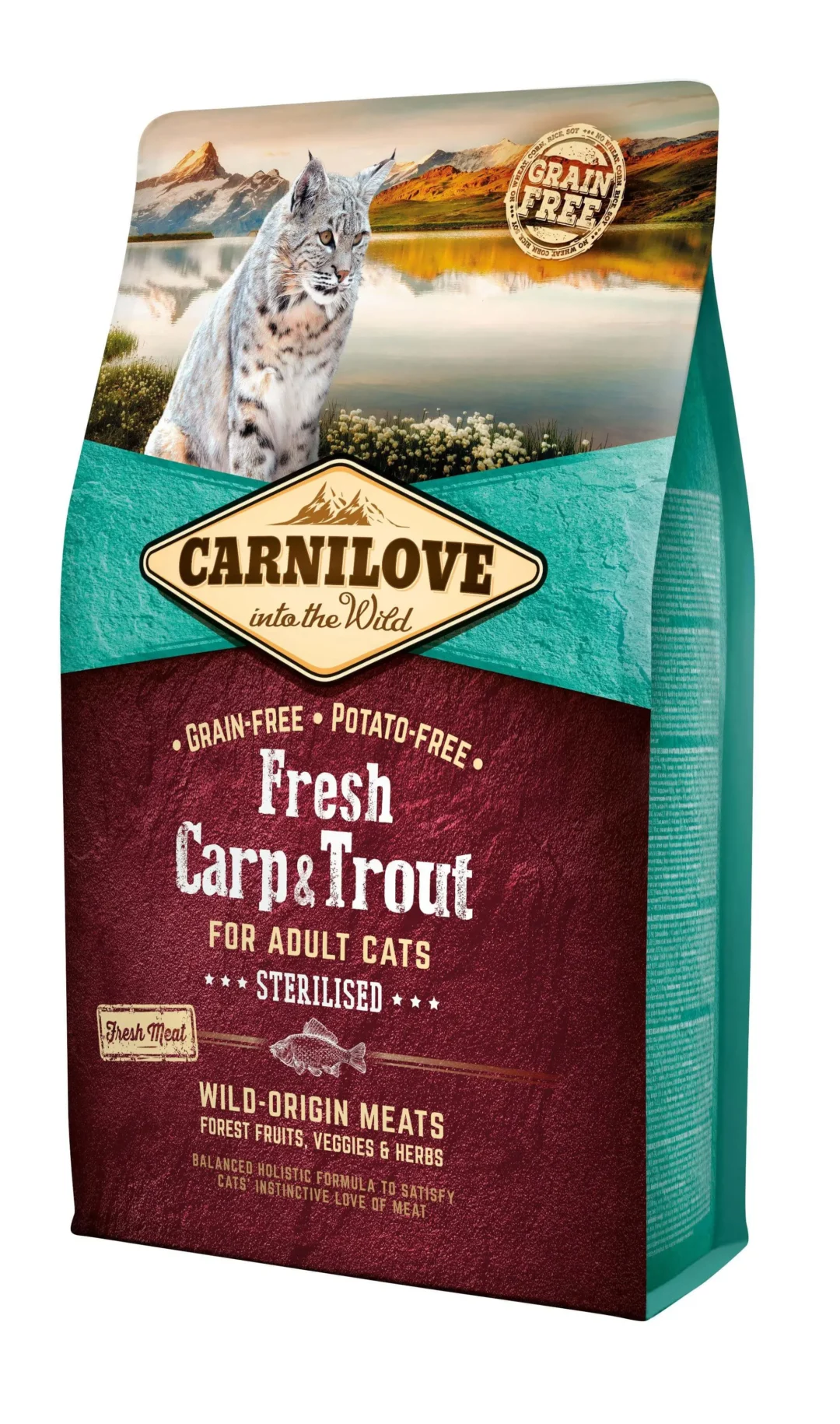 CARNILOVE FELINE ADULT STERILISED FRESH CARPA TRUCHA