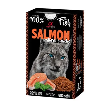 ALPHA SPIRIT FELINE SALMON NATURAL SNACK 6X80GR