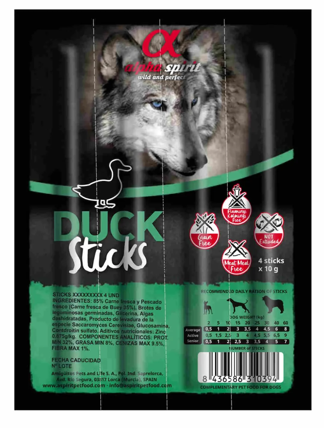ALPHA SPIRIT CANINE BARRITAS PAVO 30UDS