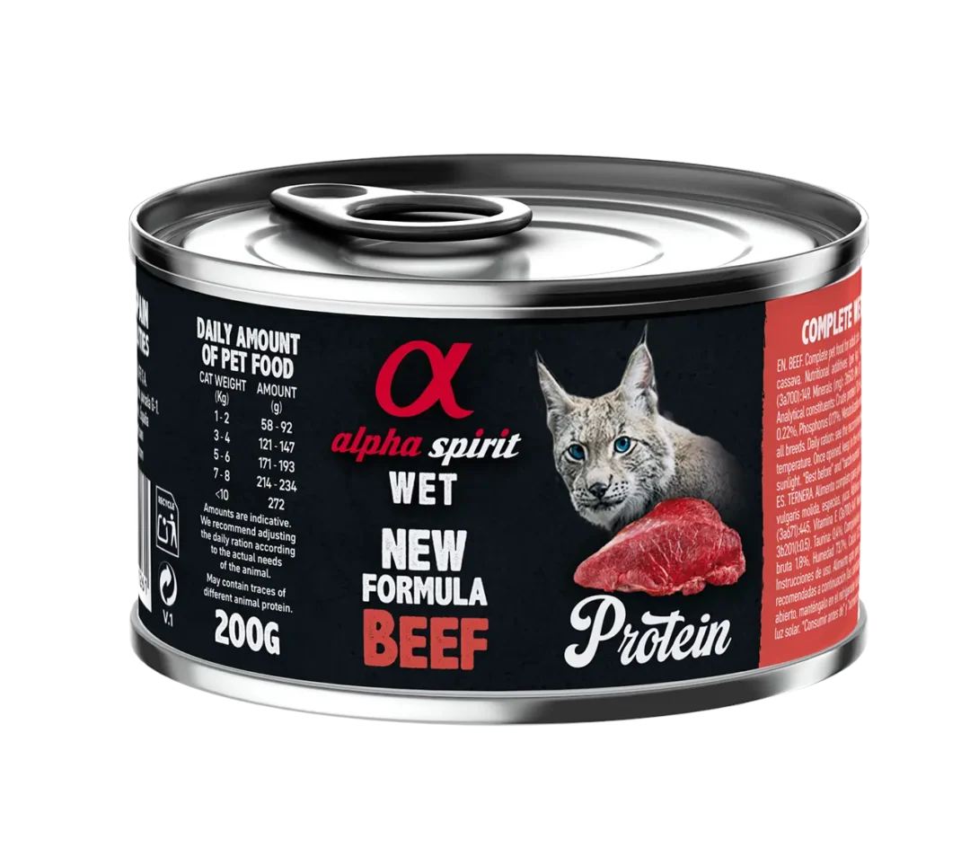 ALPHA SPIRIT FELINE TERNERA LATA CAJA 6X200GR