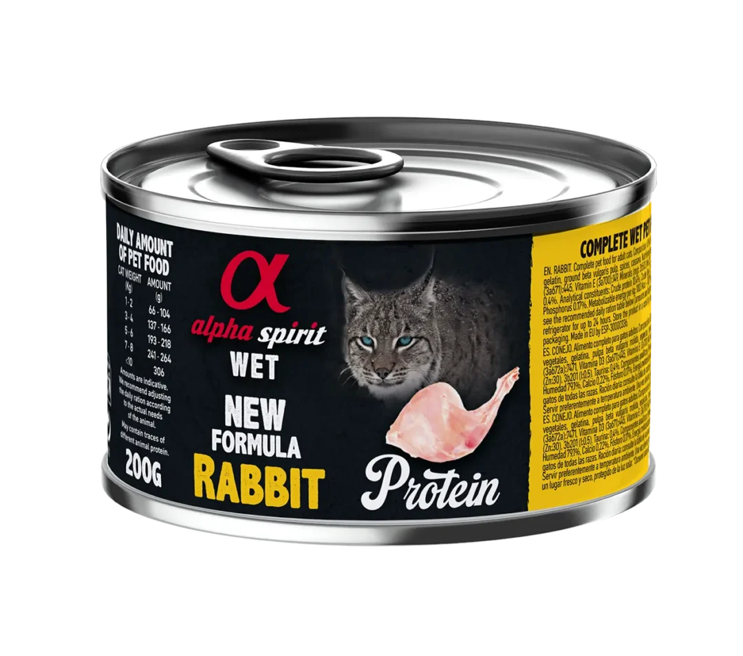 ALPHA SPIRIT FELINE CONEJO LATA CAJA 6X200GR